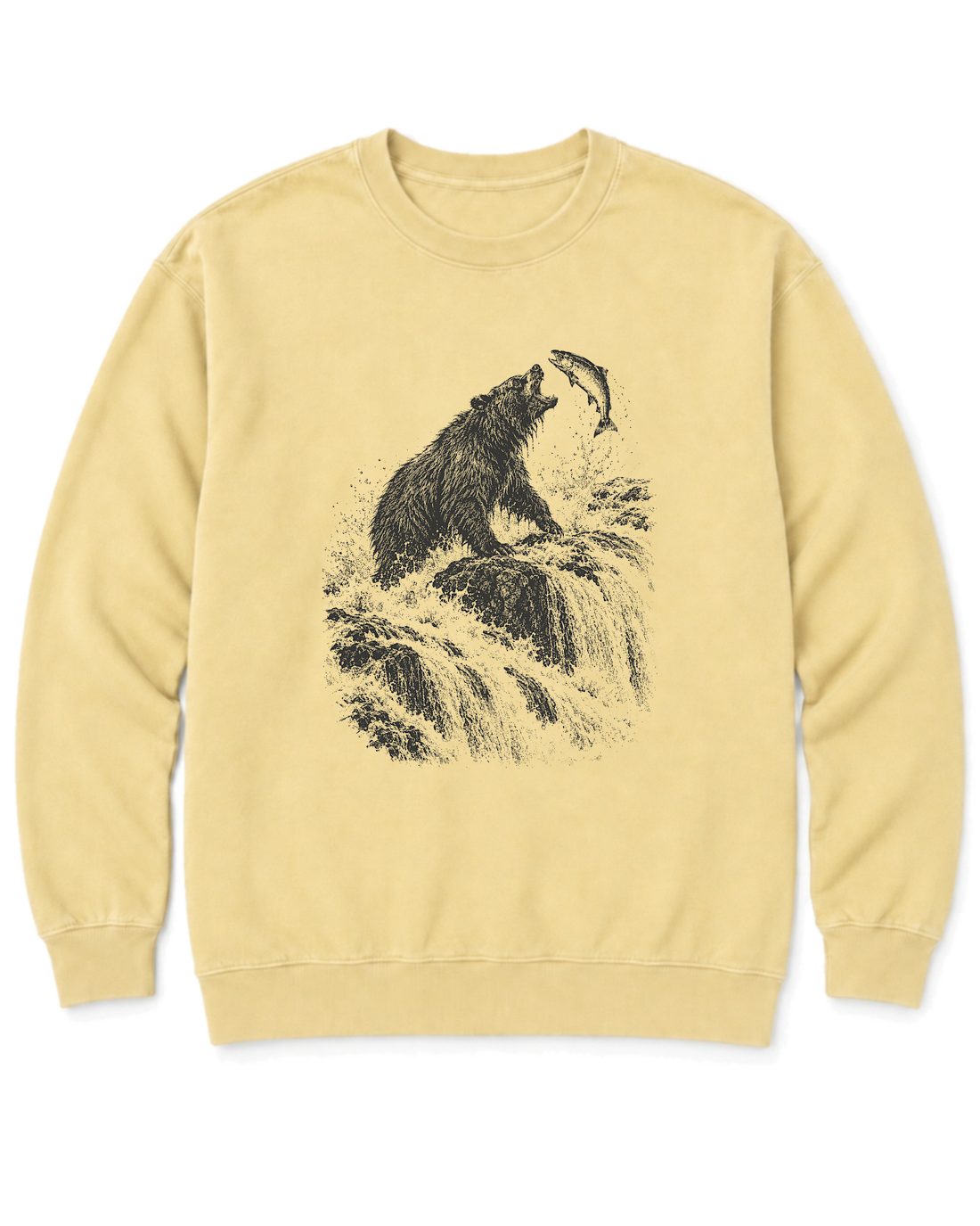 Bear at the Falls Sweatshirt - Butter