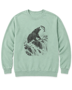 Bear at the Falls Sweatshirt - Chalky Mint