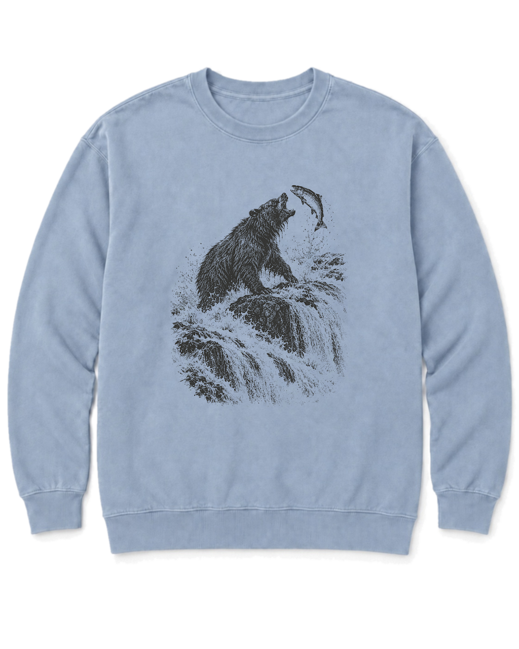 Bear at the Falls Sweatshirt - Chambray