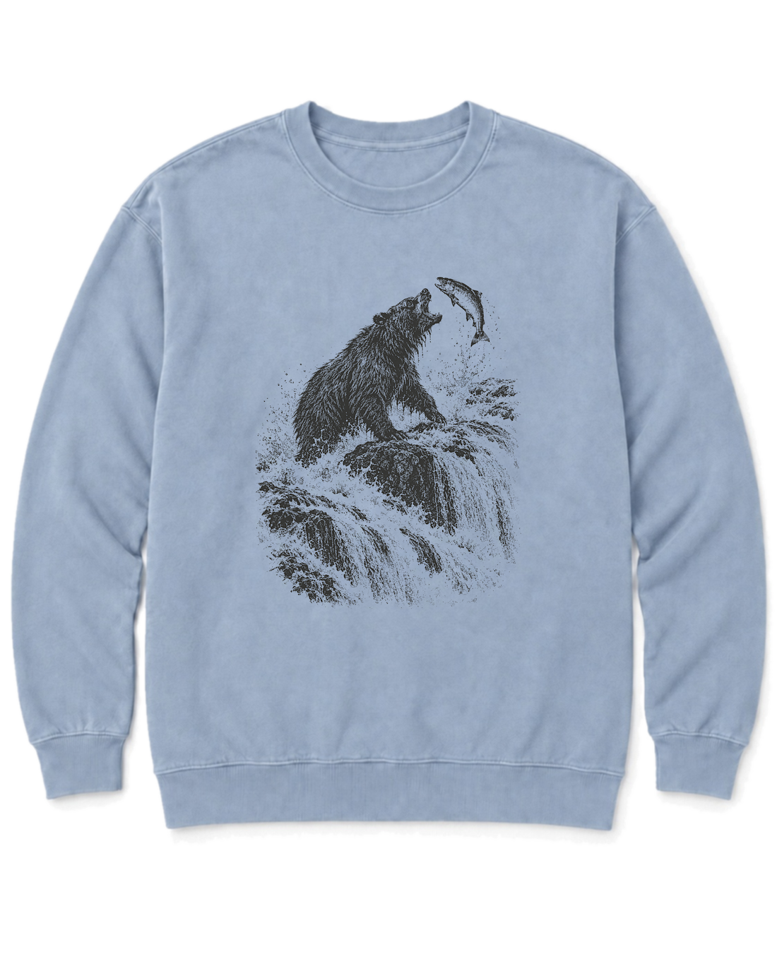 Bear at the Falls Sweatshirt - Chambray