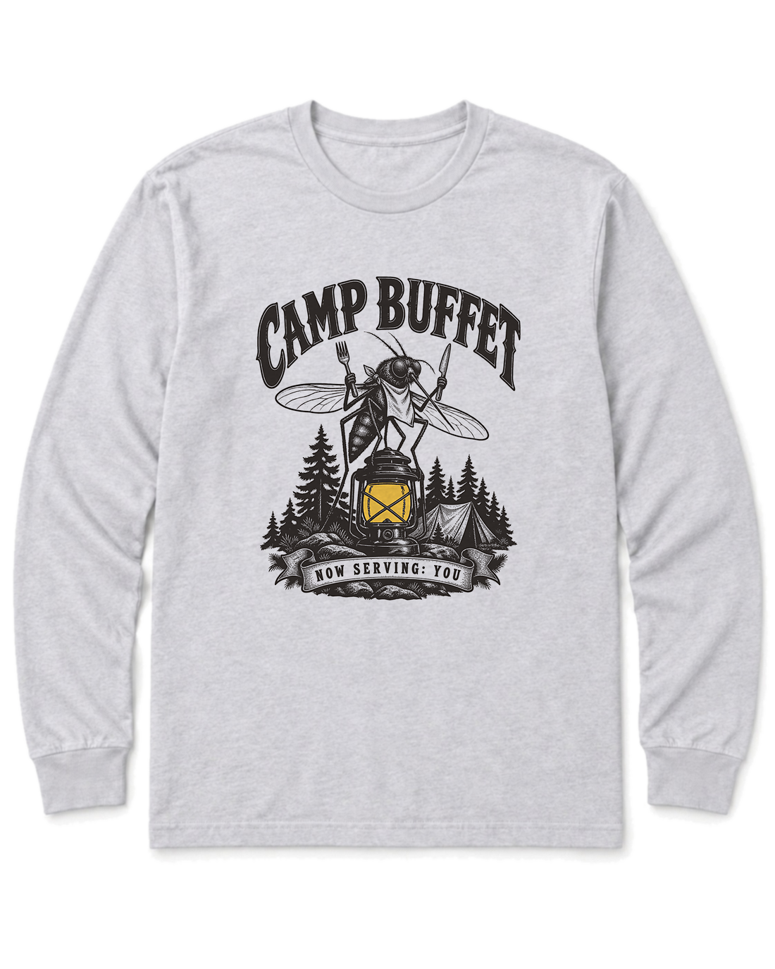Camp Buffet Long Sleeve Shirt - Ash