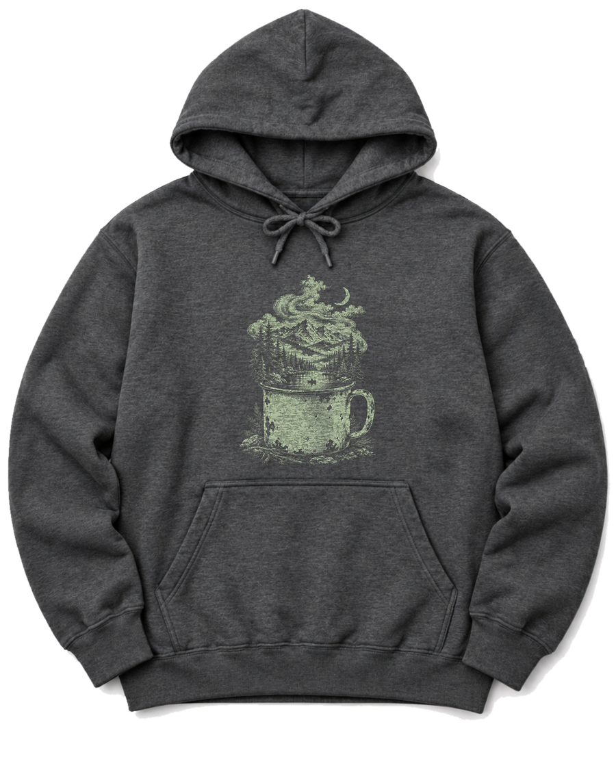 Camp Mug Wilderness Hoodie - Dark Heather