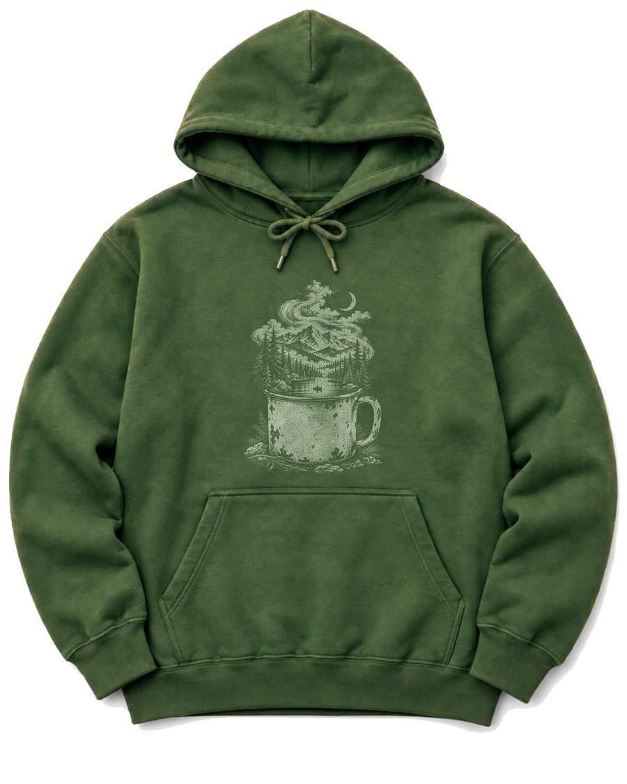 Camp Mug Wilderness Hoodie - Military Green