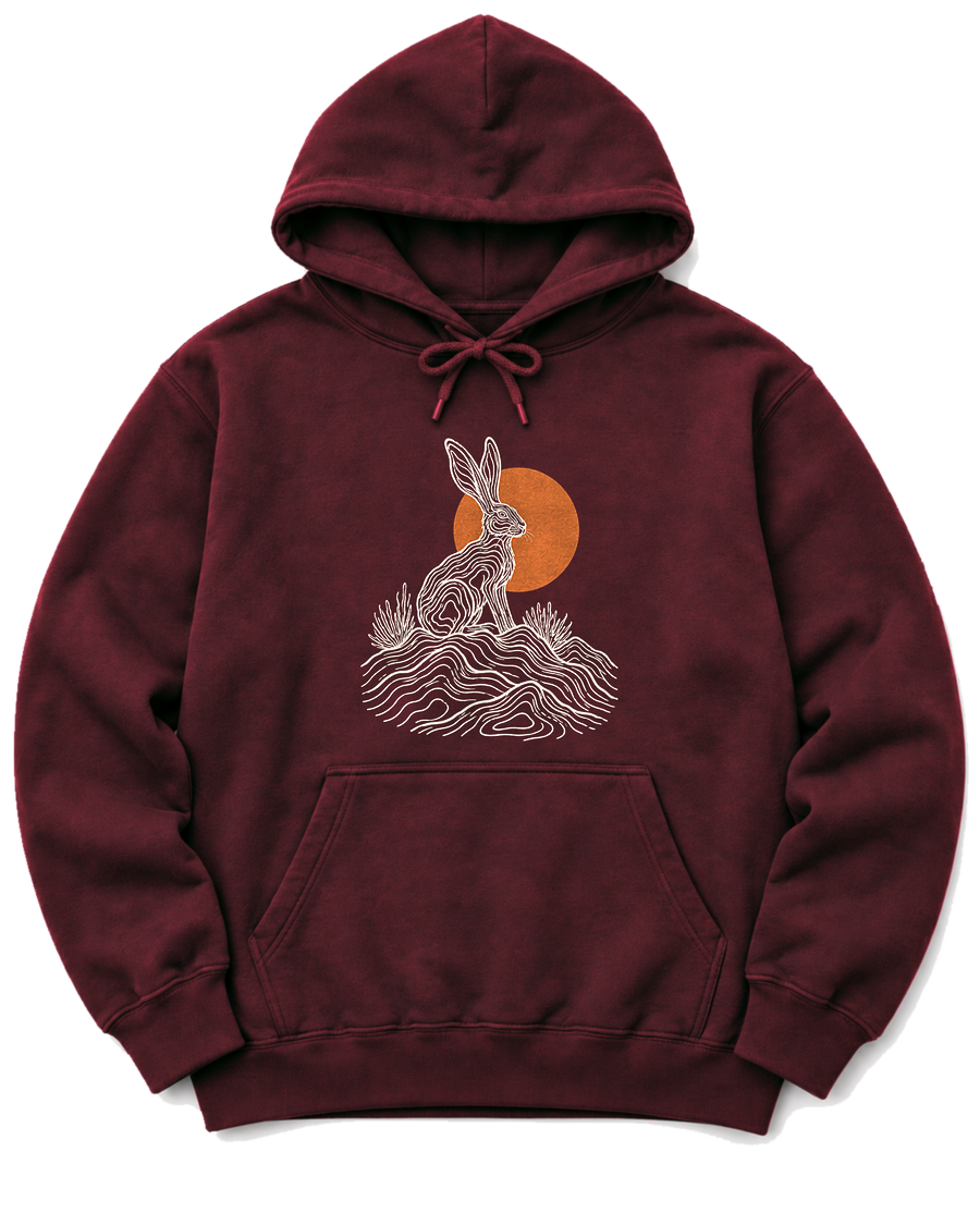 Desert Jackrabbit Hoodie - Maroon