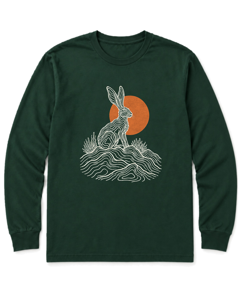 Desert Jackrabbit Long Sleeve Shirt - Forest Green