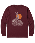 Desert Jackrabbit Long Sleeve Shirt - Maroon