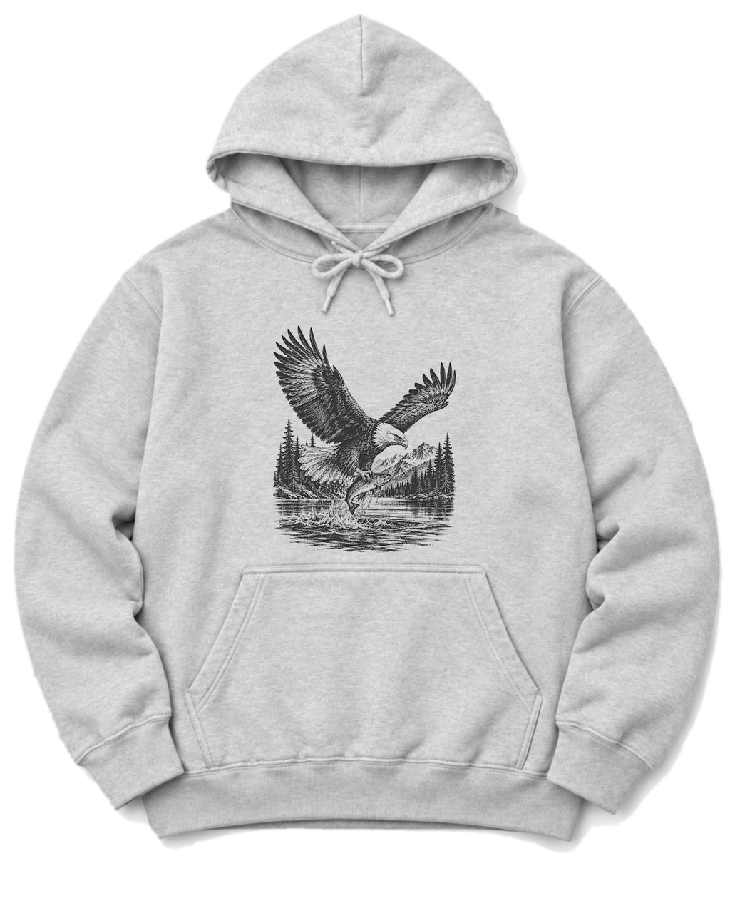 Eagle and Trout Hoodie - Ash