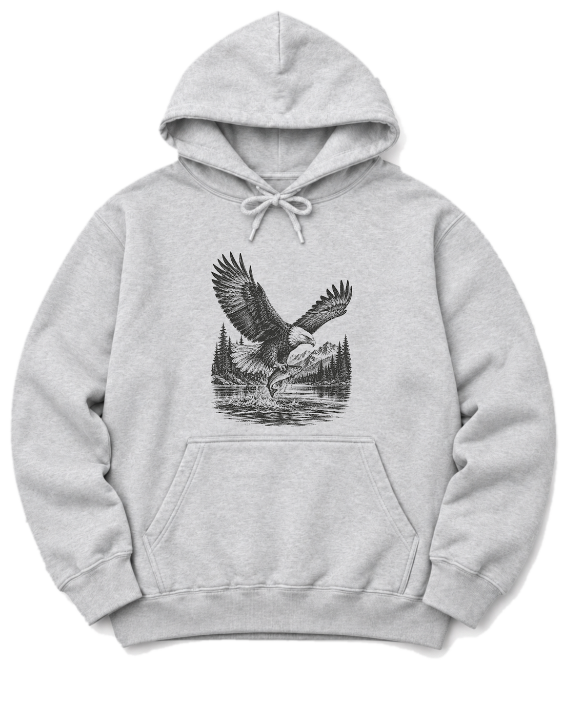 Eagle and Trout Hoodie - Ash