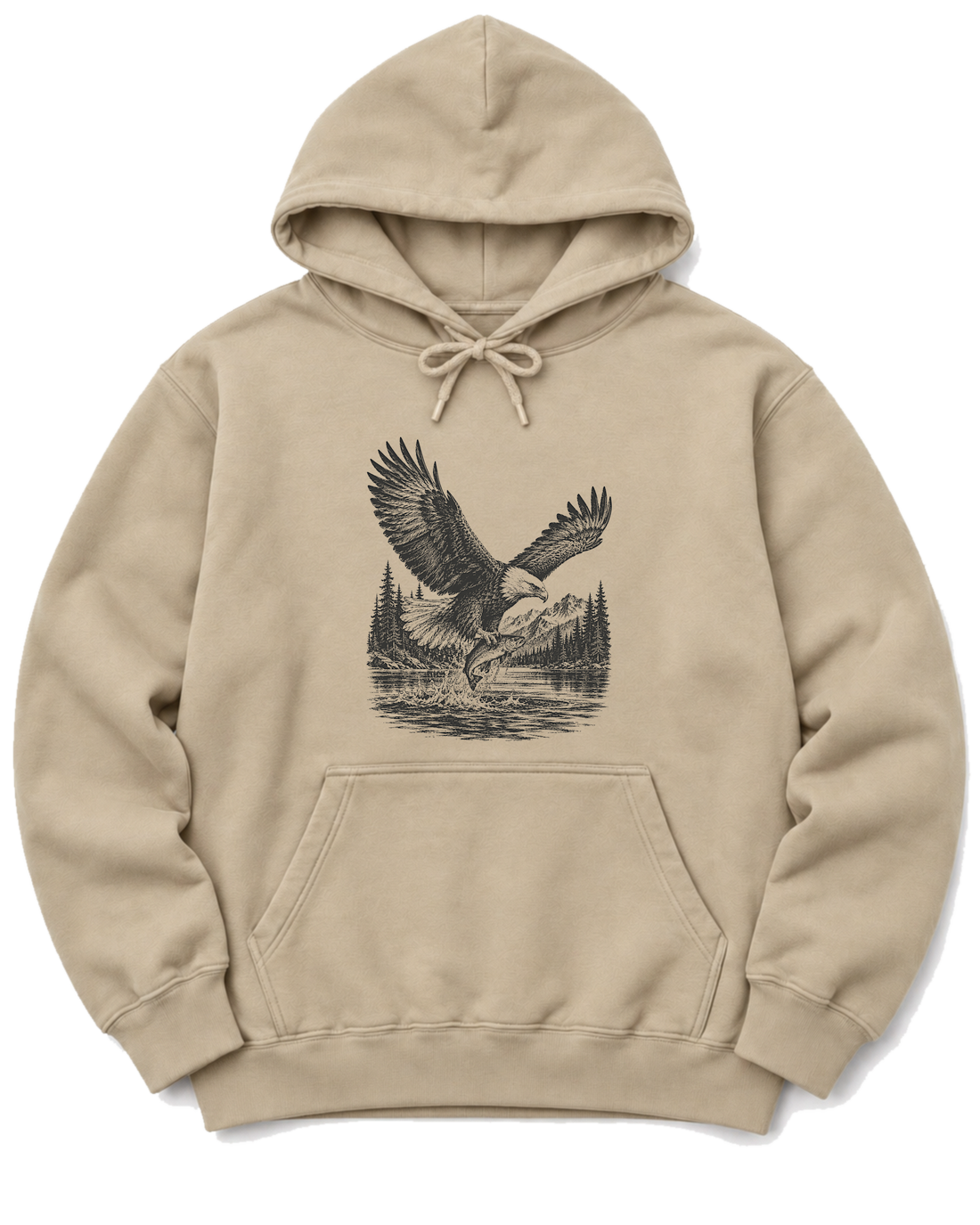 Eagle and Trout Hoodie - Sand