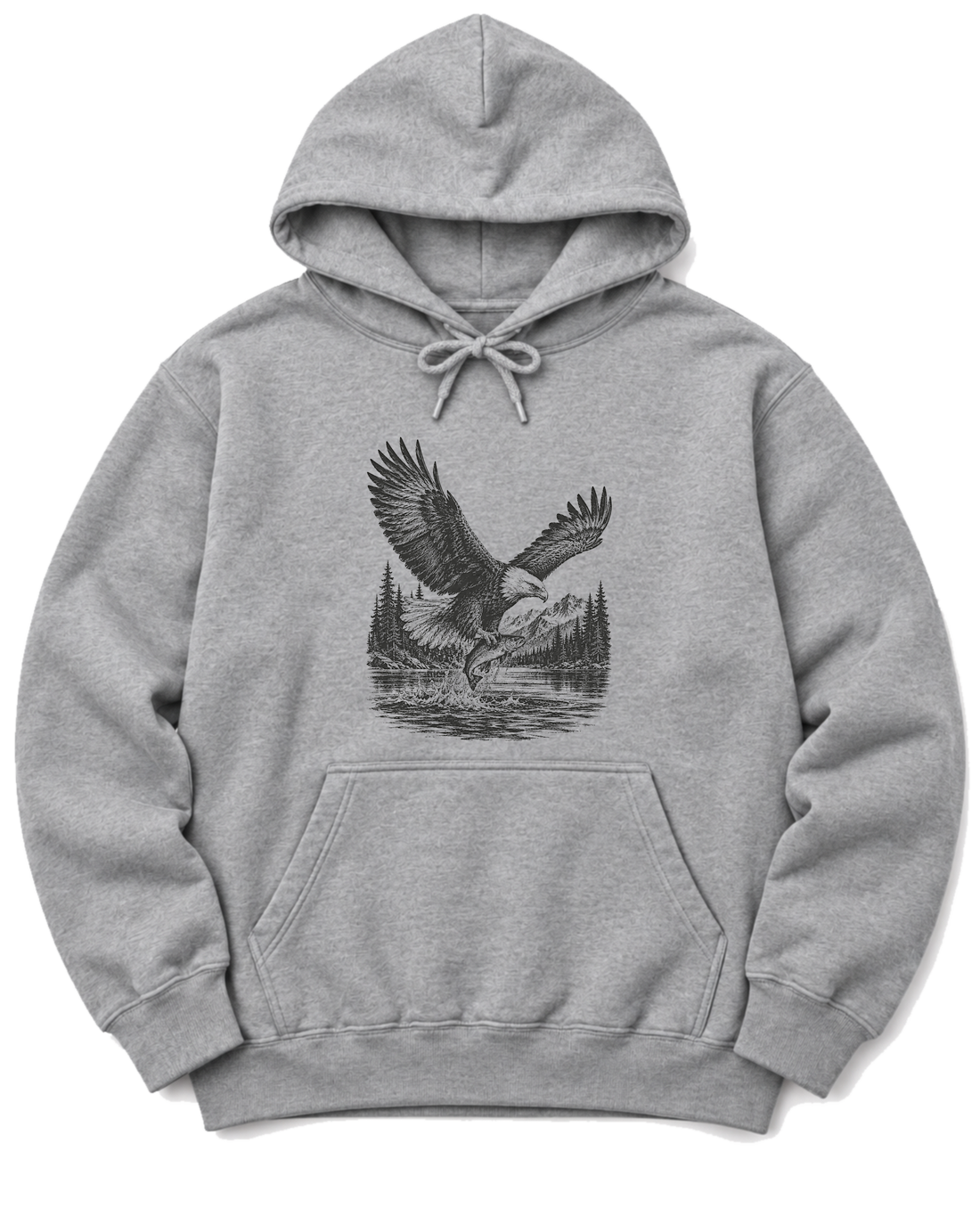 Eagle and Trout Hoodie - Sport Grey