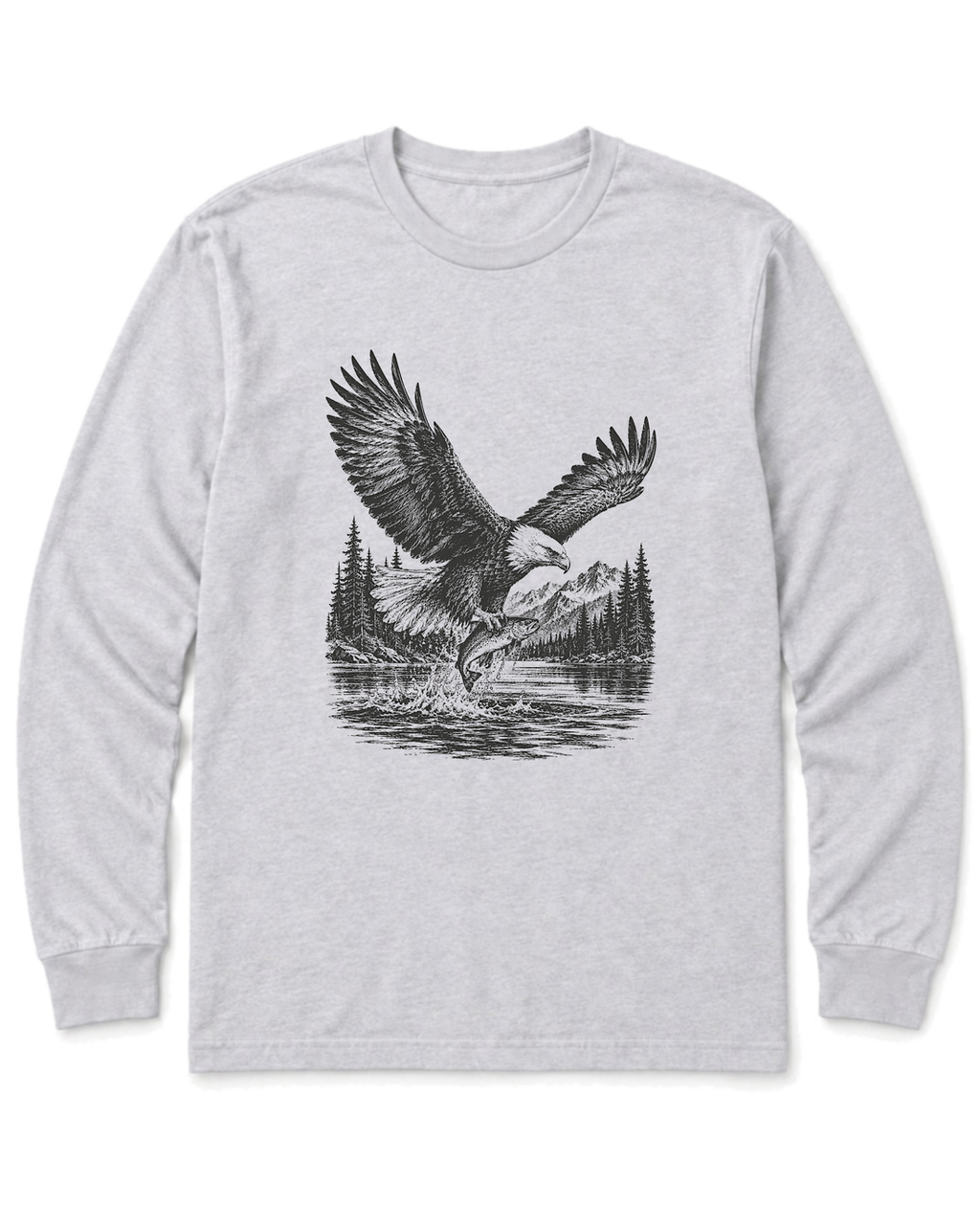 Eagle and Trout Long Sleeve Shirt - Ash