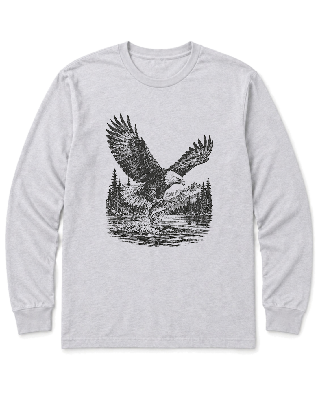 Eagle and Trout Long Sleeve Shirt - Ash