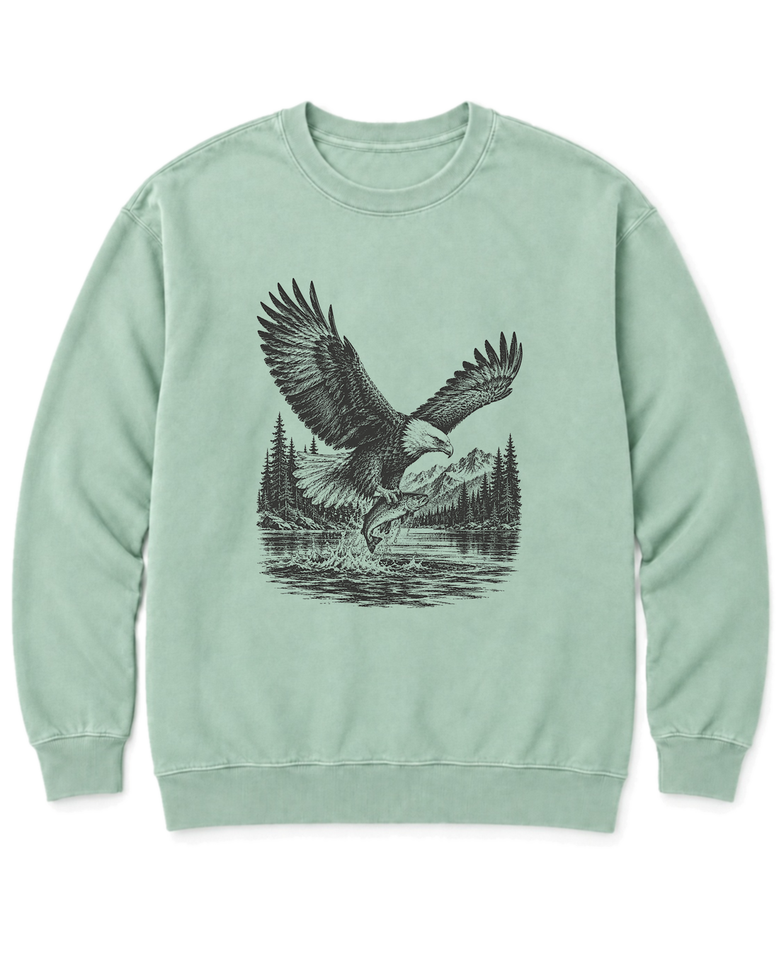 Eagle and Trout Sweatshirt - Chalky Mint