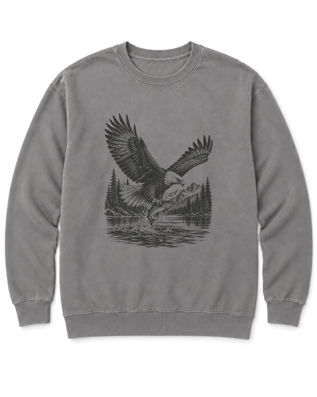 Eagle and Trout Sweatshirt - Grey