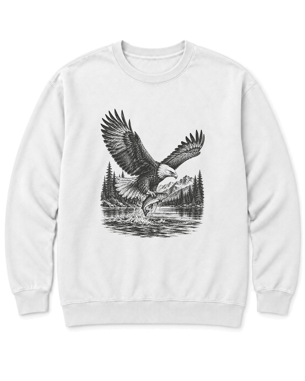 Eagle and Trout Sweatshirt - White