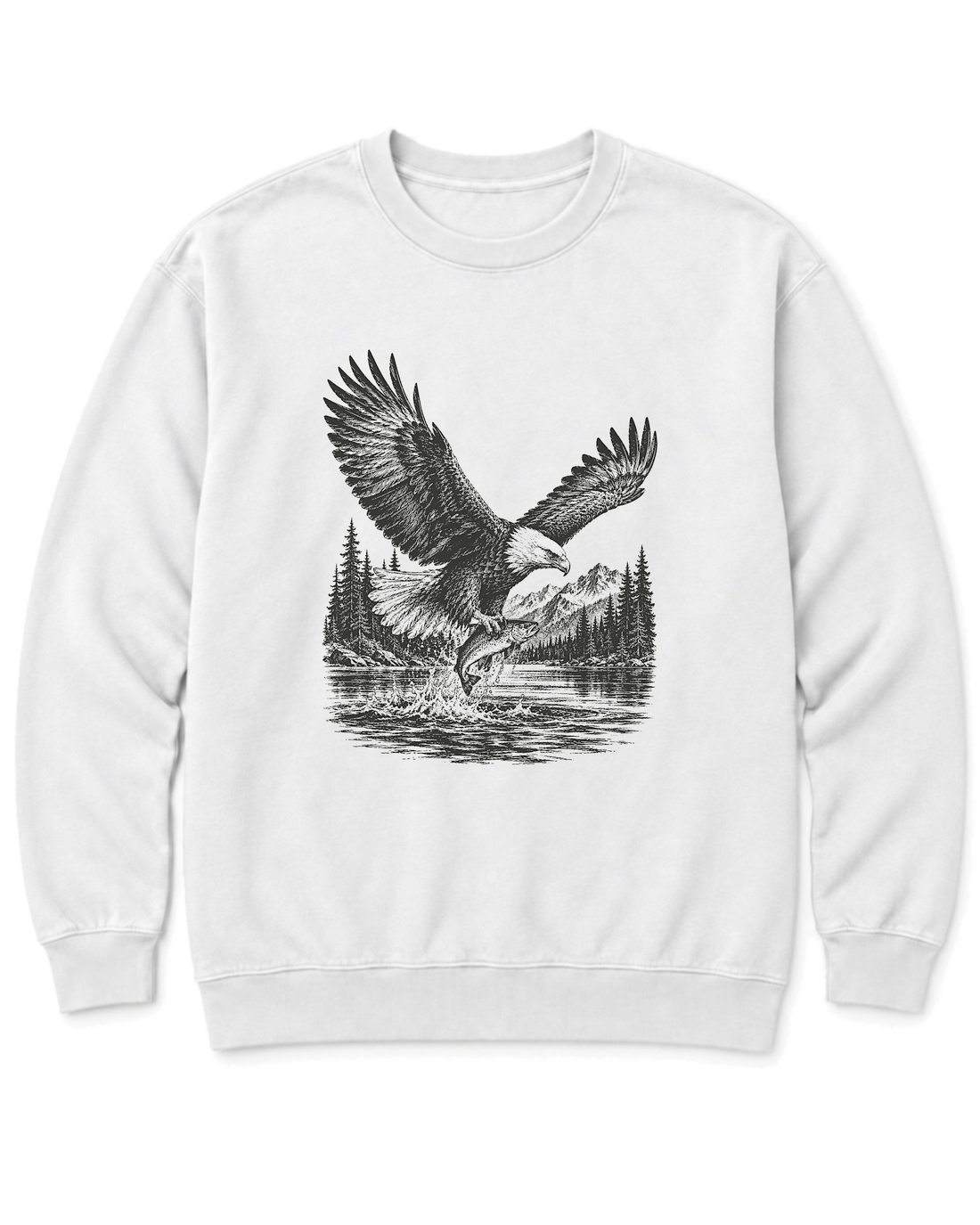 Eagle and Trout Sweatshirt - White