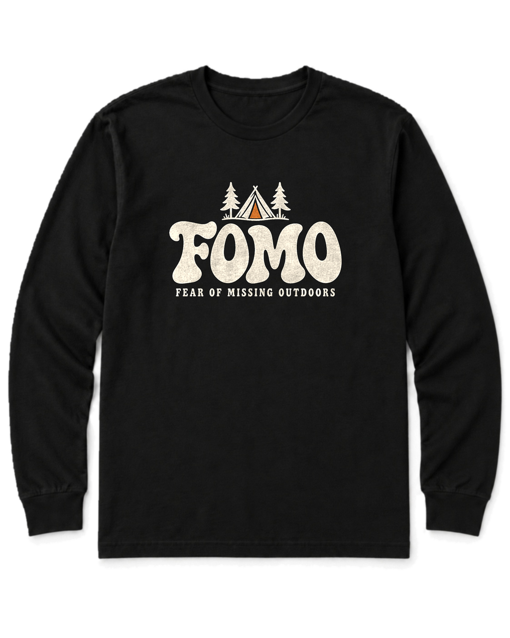 FOMO: Fear of Missing Outdoors Long Sleeve Shirt - Black