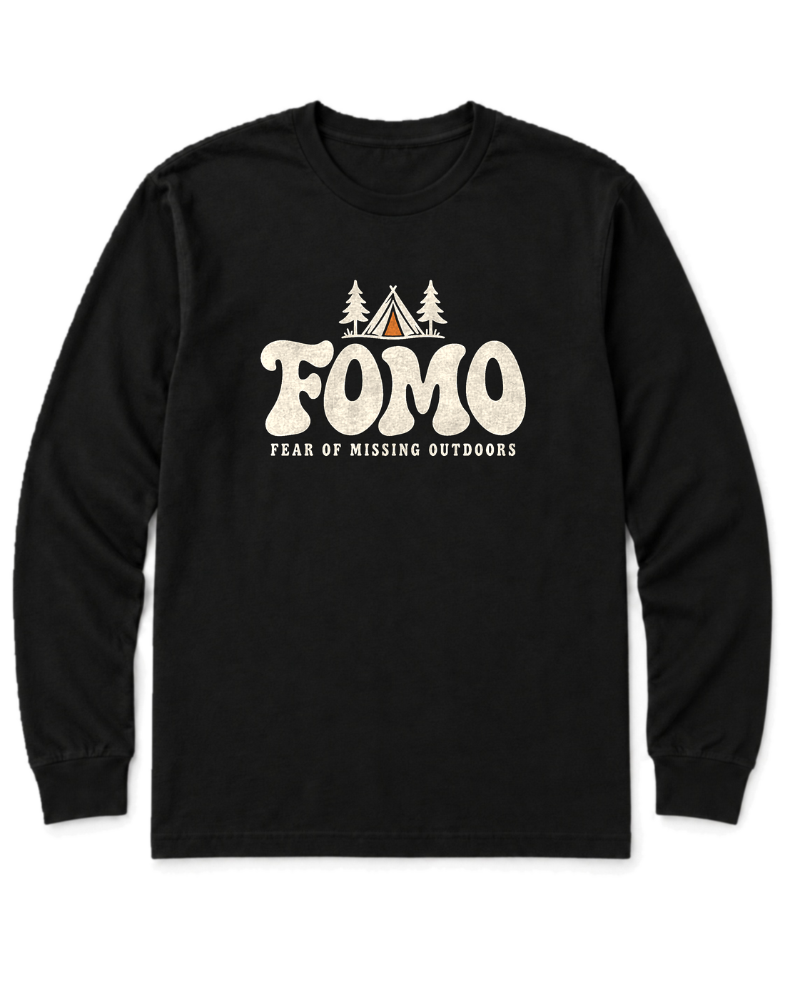 FOMO: Fear of Missing Outdoors Long Sleeve Shirt - Black