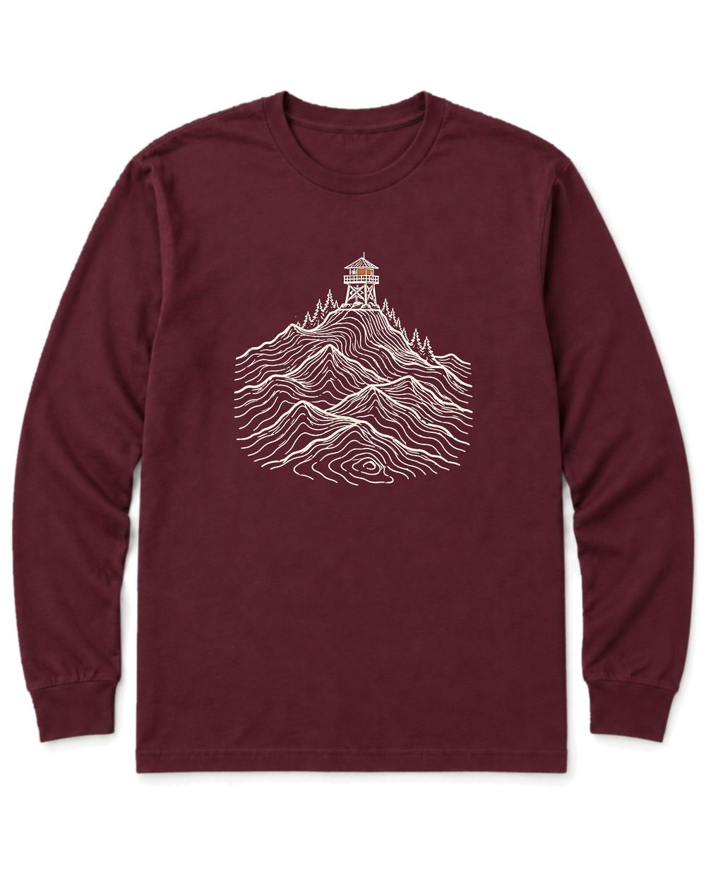 Fire Lookout Long Sleeve Shirt - Maroon