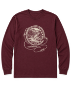 Fly Reel River Long Sleeve Shirt - Maroon