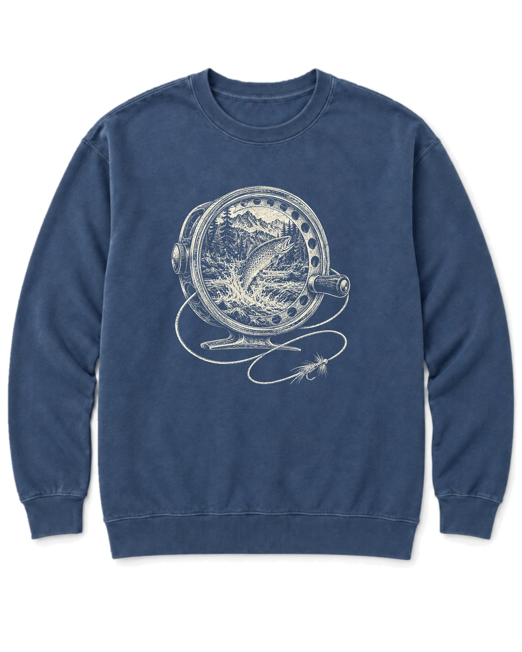 Fly Reel River Sweatshirt - Denim