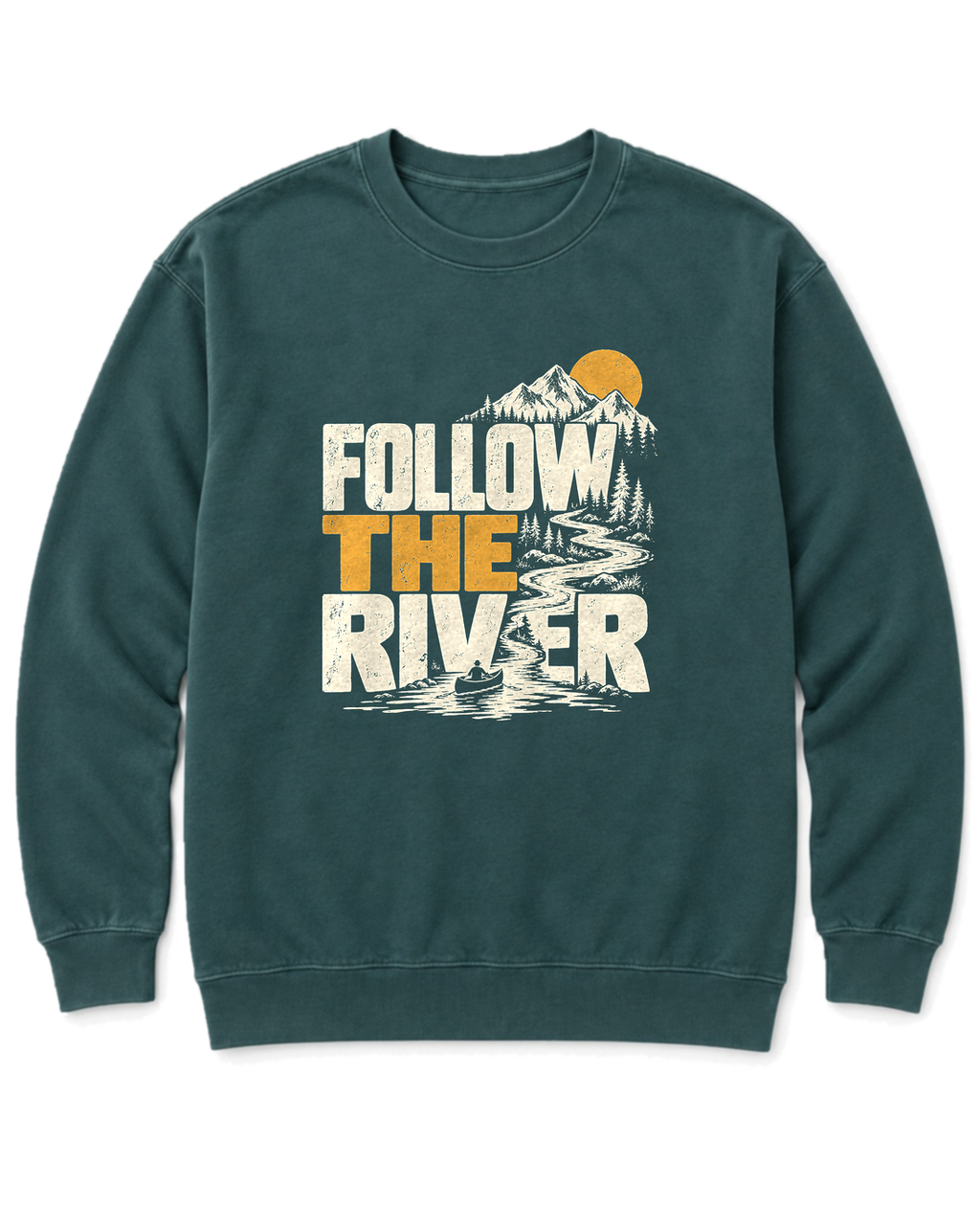 Follow the River Sweatshirt - Blue Spruce