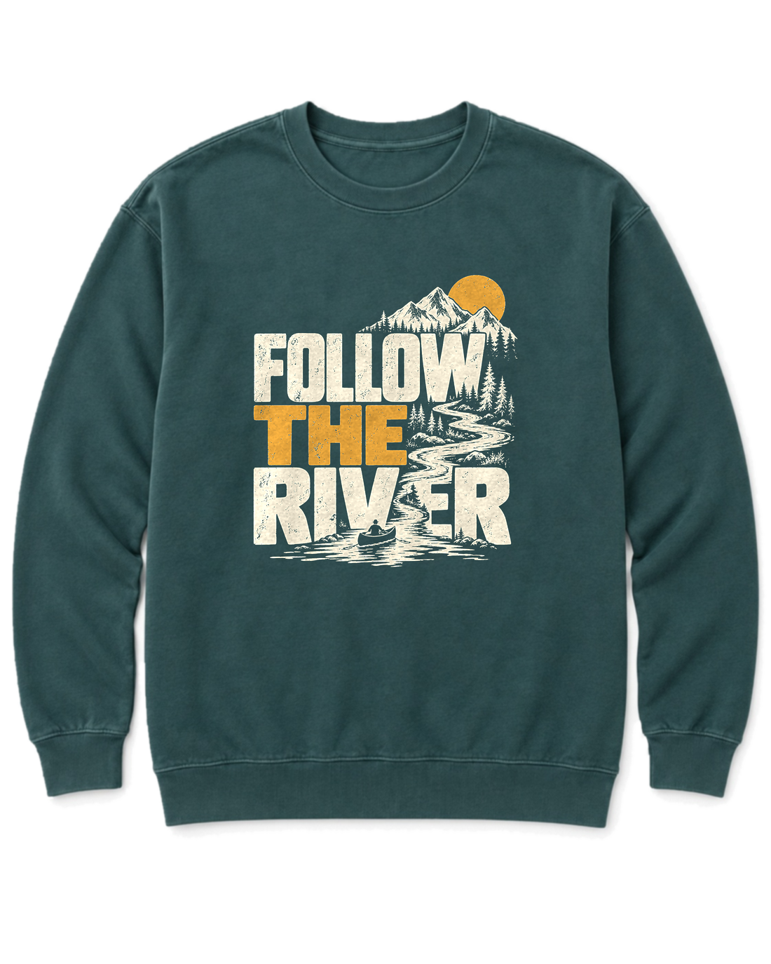 Follow the River Sweatshirt - Blue Spruce
