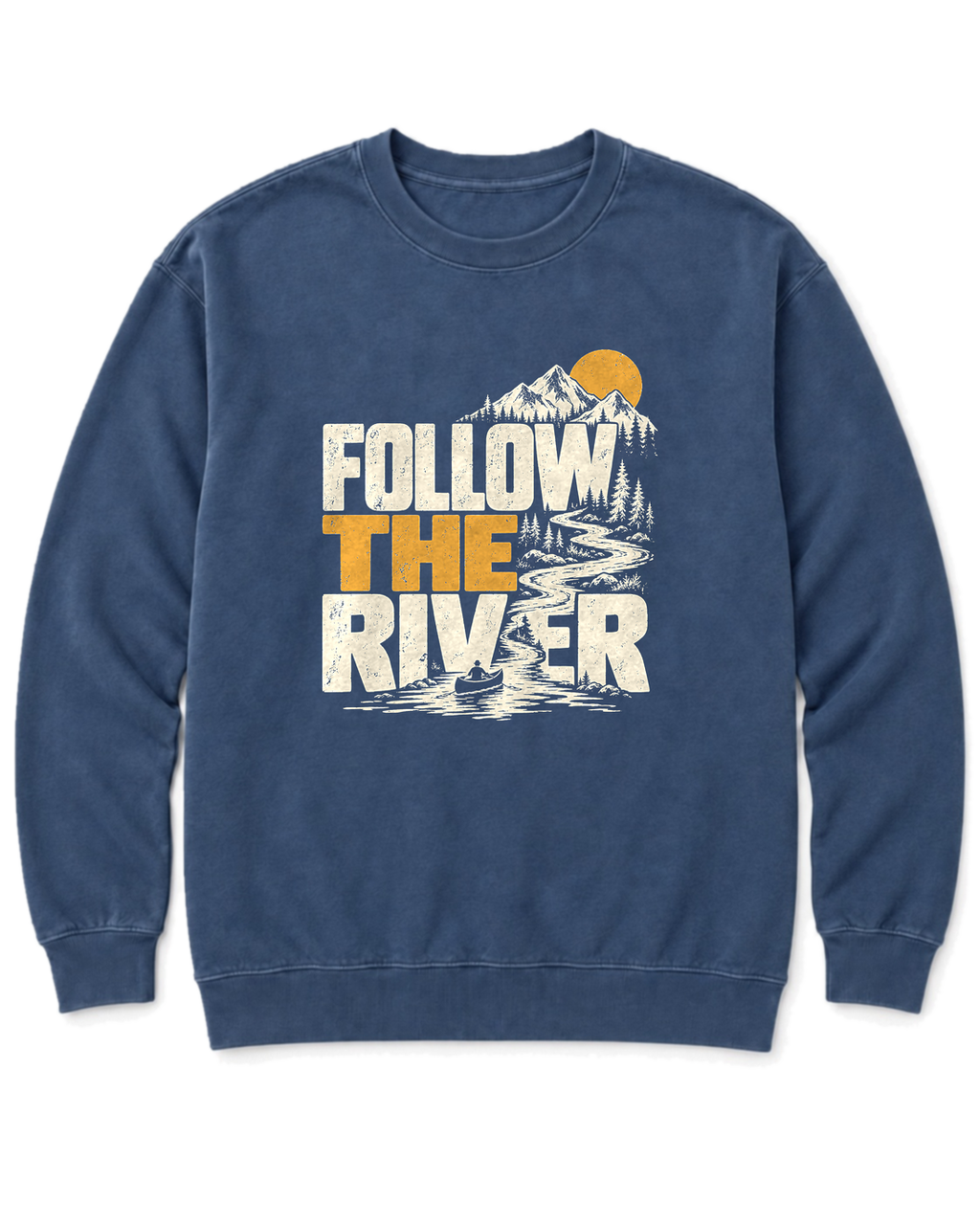Follow the River Sweatshirt - Denim