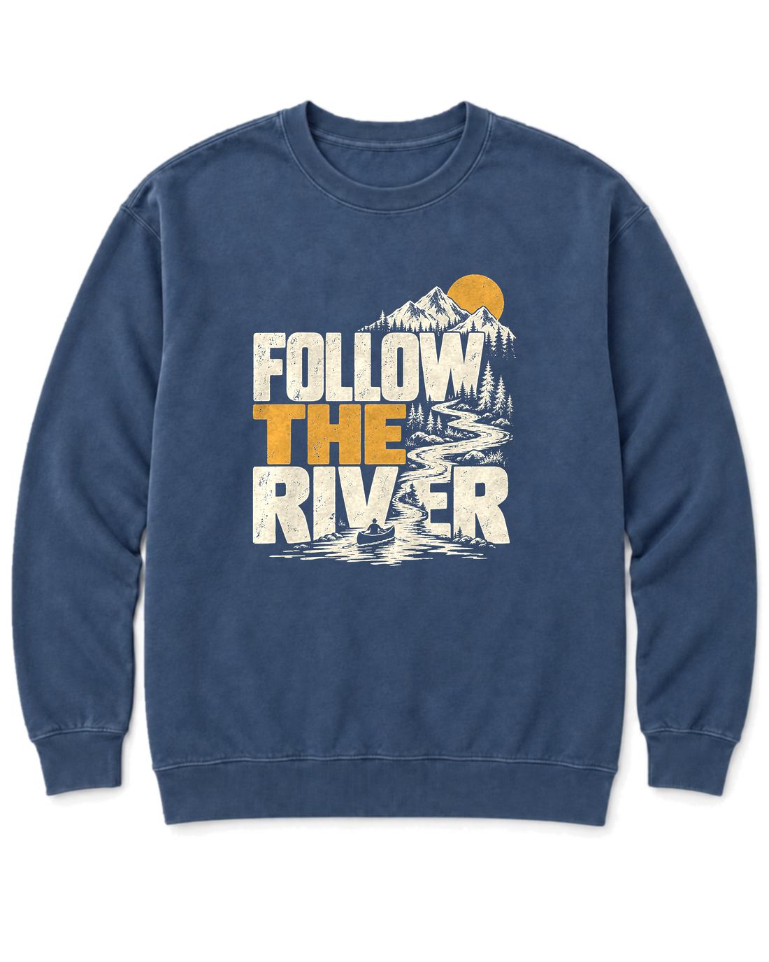 Follow the River Sweatshirt - Denim