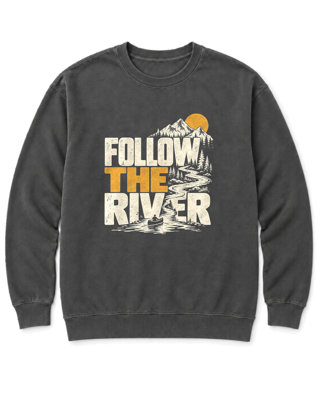 Follow the River Sweatshirt - Pepper