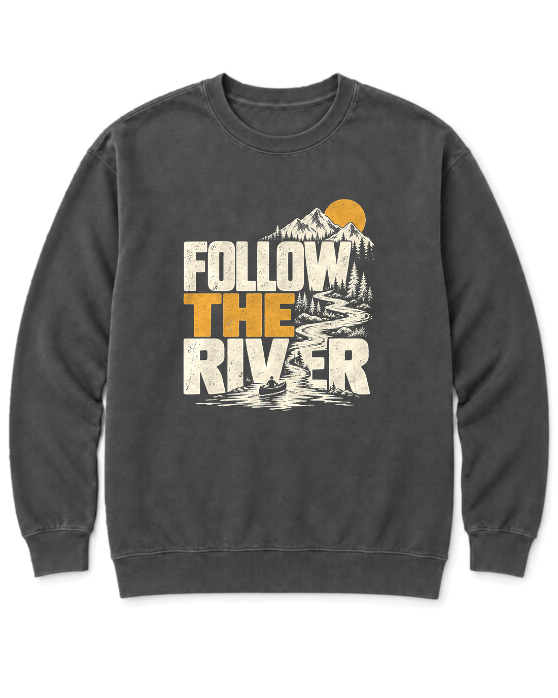 Follow the River Sweatshirt - Pepper