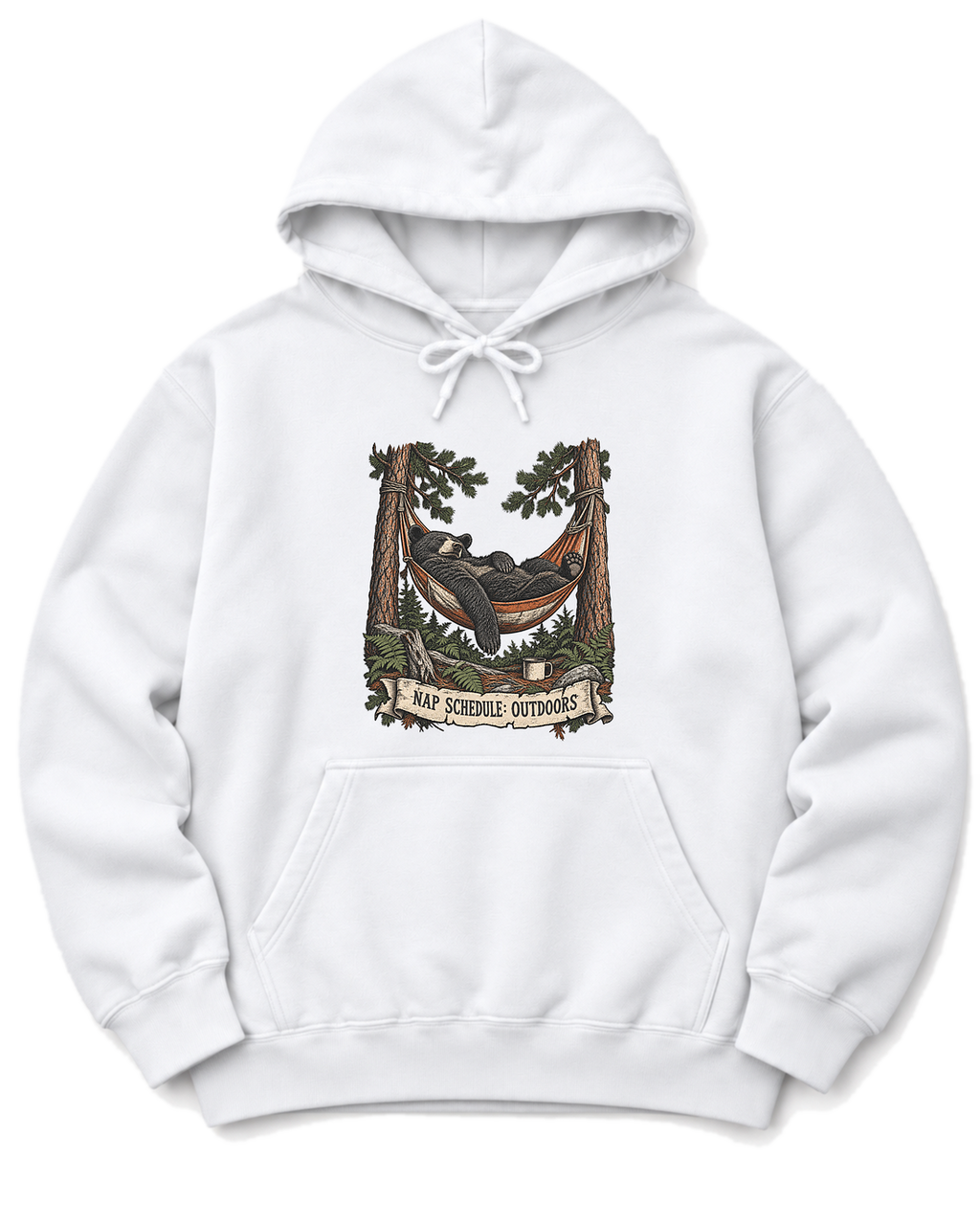 Hammock Bear Hoodie - White