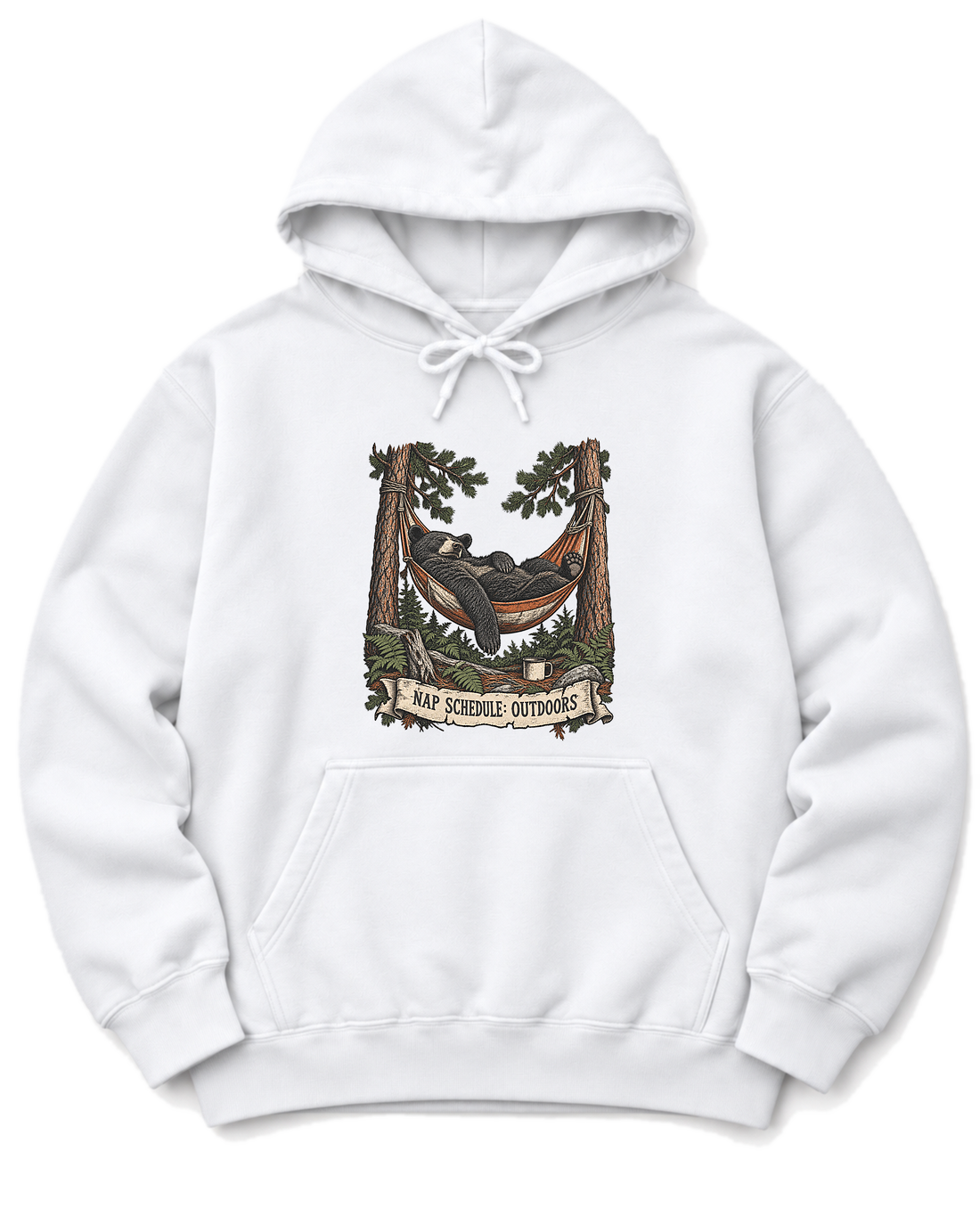 Hammock Bear Hoodie - White