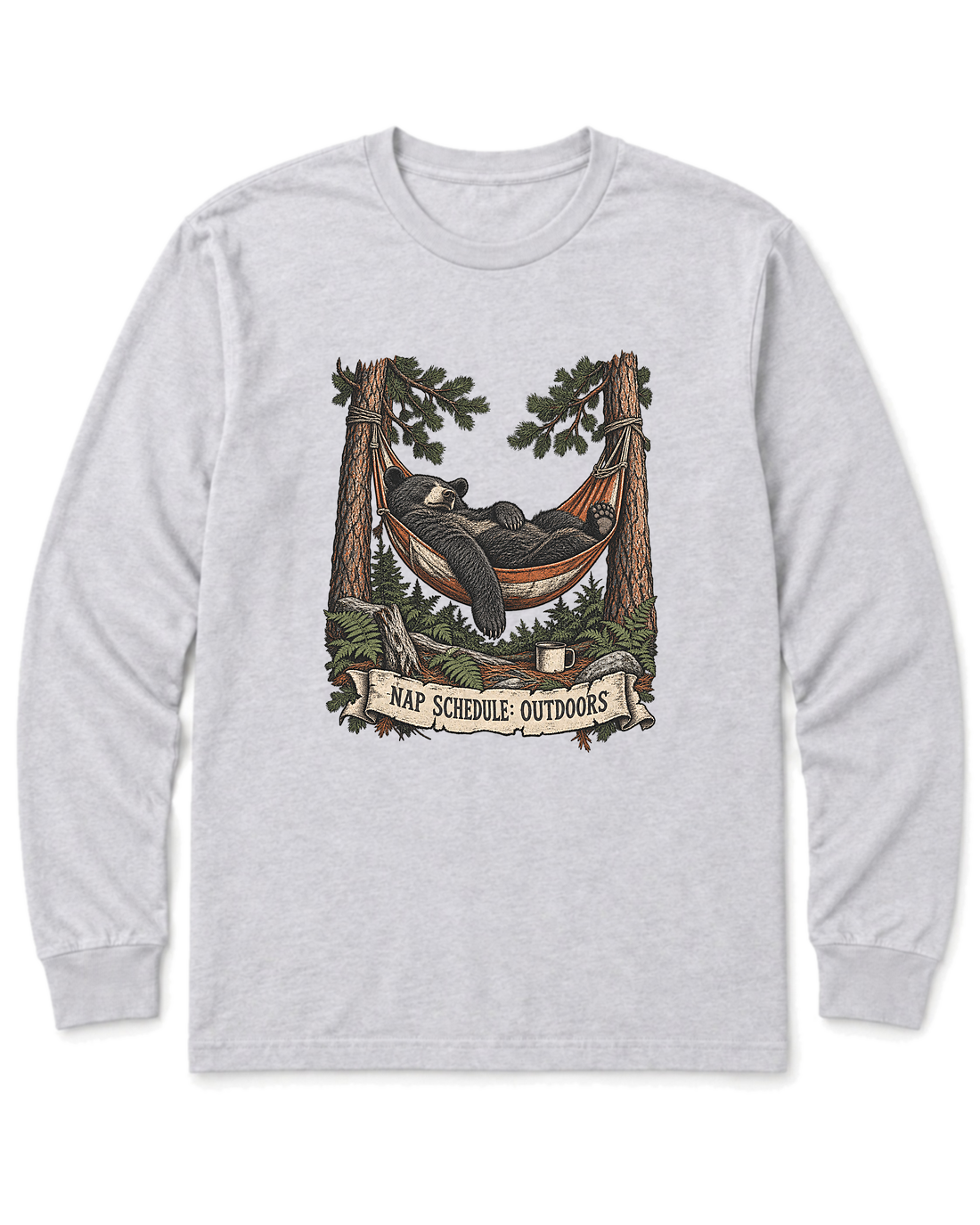 Hammock Bear Long Sleeve Shirt - Ash