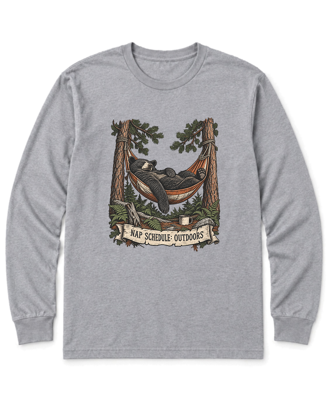 Hammock Bear Long Sleeve Shirt - Sport Grey