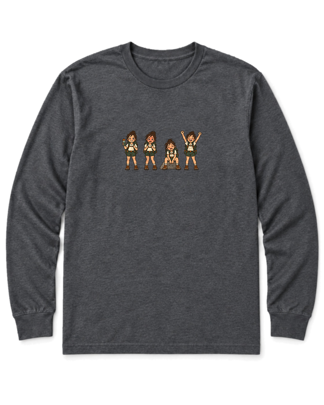 Hiker Moods Long Sleeve Shirt - Dark Heather