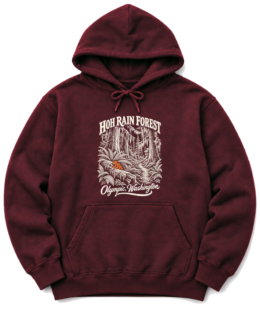 Hoh Rain Forest Hoodie - Maroon