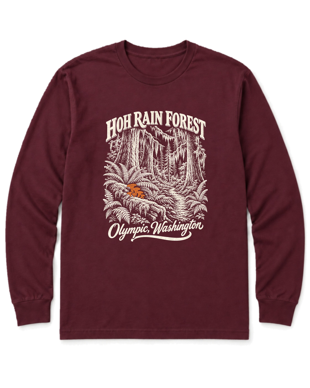 Hoh Rain Forest Long Sleeve Shirt - Maroon