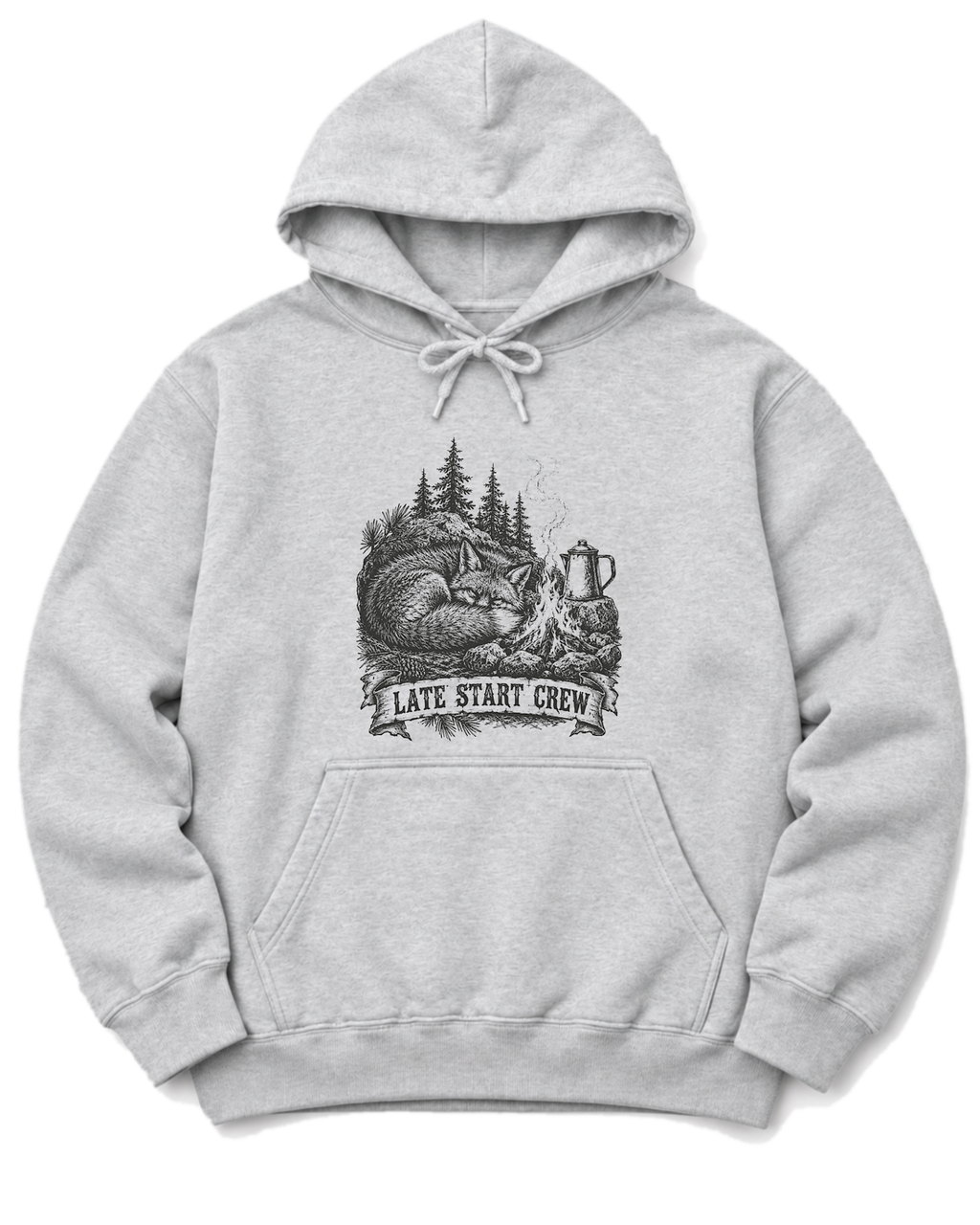 Late Start Crew Hoodie - Ash