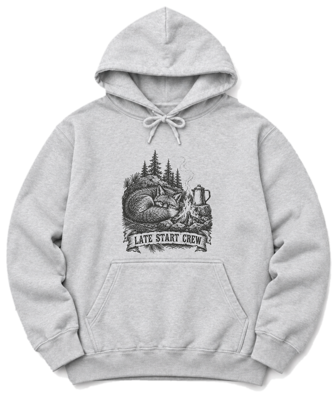 Late Start Crew Hoodie - Ash