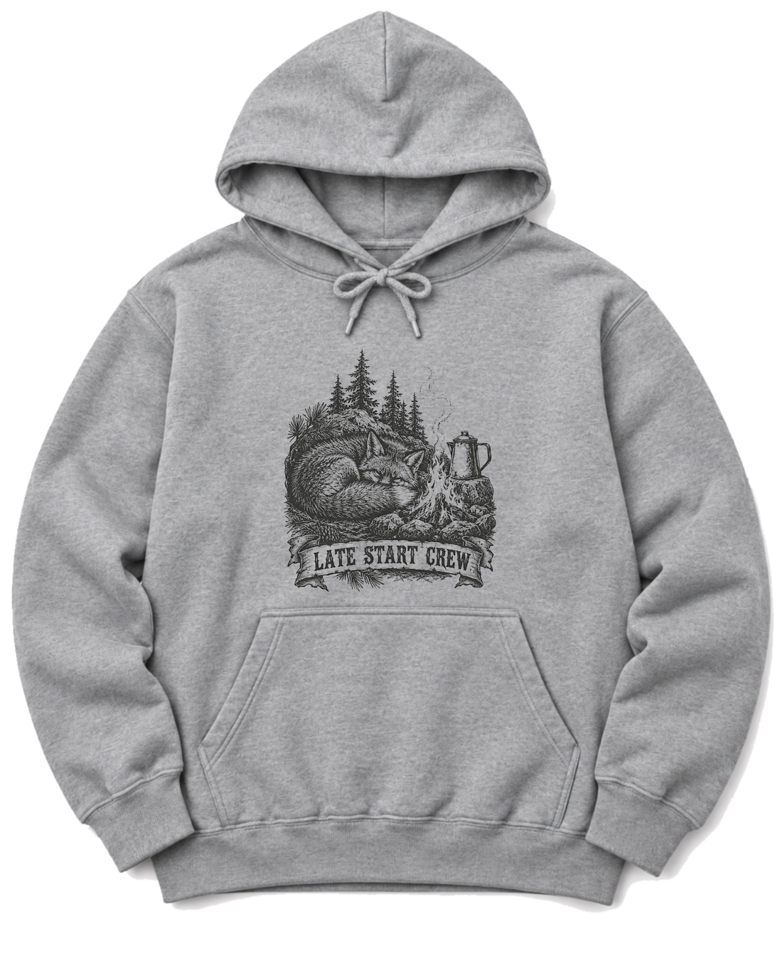 Late Start Crew Hoodie - Sport Grey