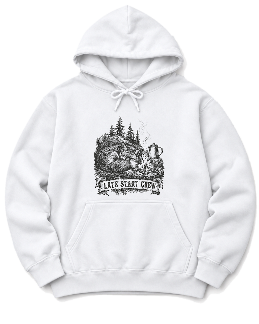 Late Start Crew Hoodie - White