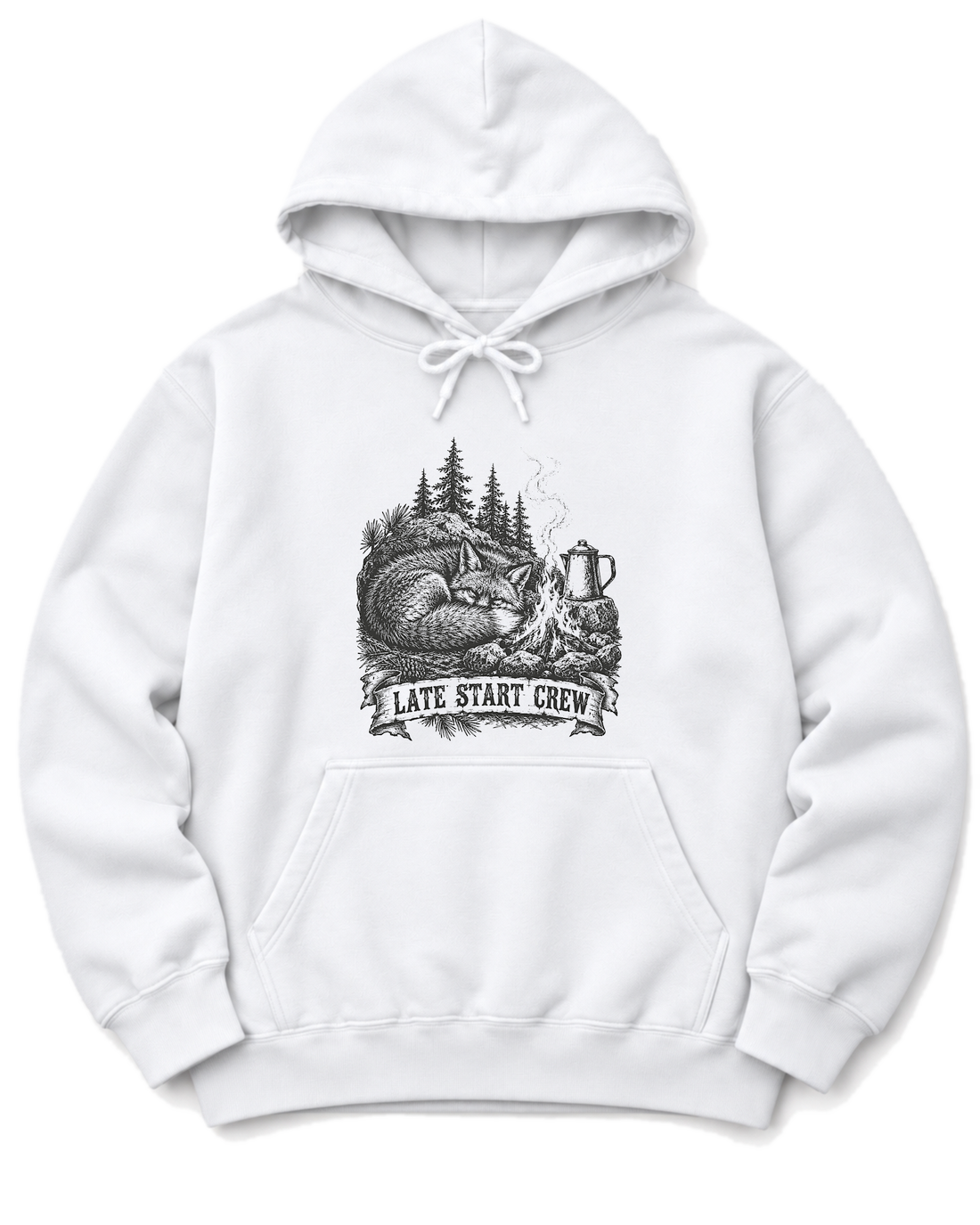 Late Start Crew Hoodie - White
