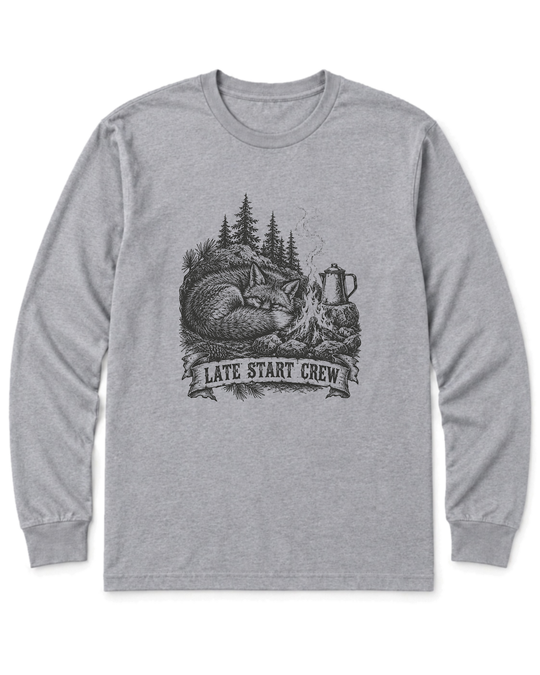 Late Start Crew Long Sleeve Shirt - Sport Grey