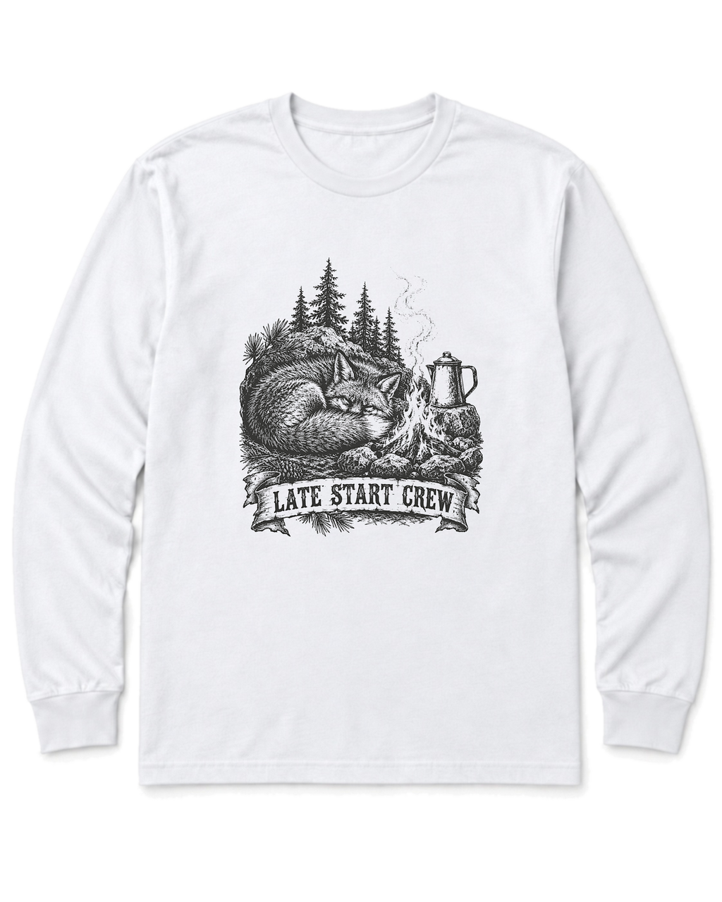 Late Start Crew Long Sleeve Shirt - White