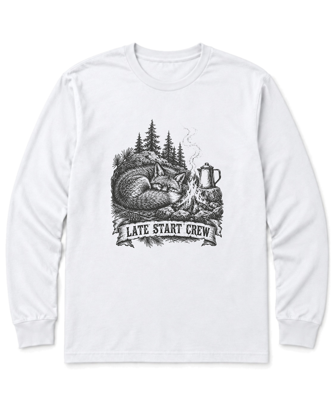 Late Start Crew Long Sleeve Shirt - White