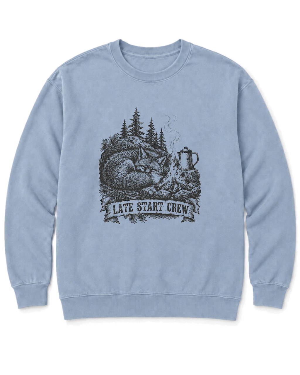 Late Start Crew Sweatshirt - Chambray