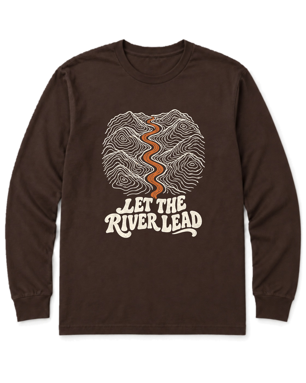 Let the River Lead Long Sleeve Shirt - Dark Chocolate