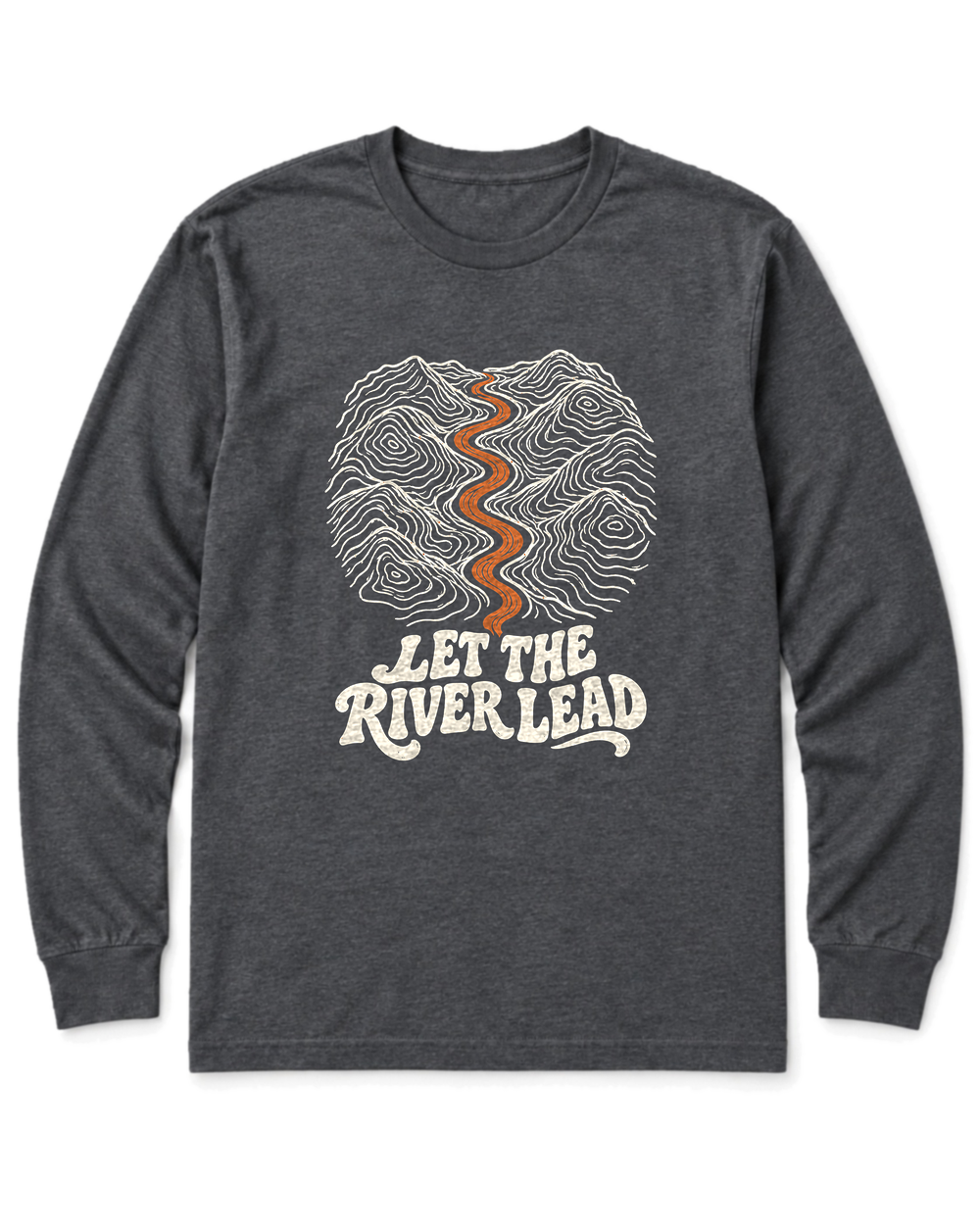 Let the River Lead Long Sleeve Shirt - Dark Heather