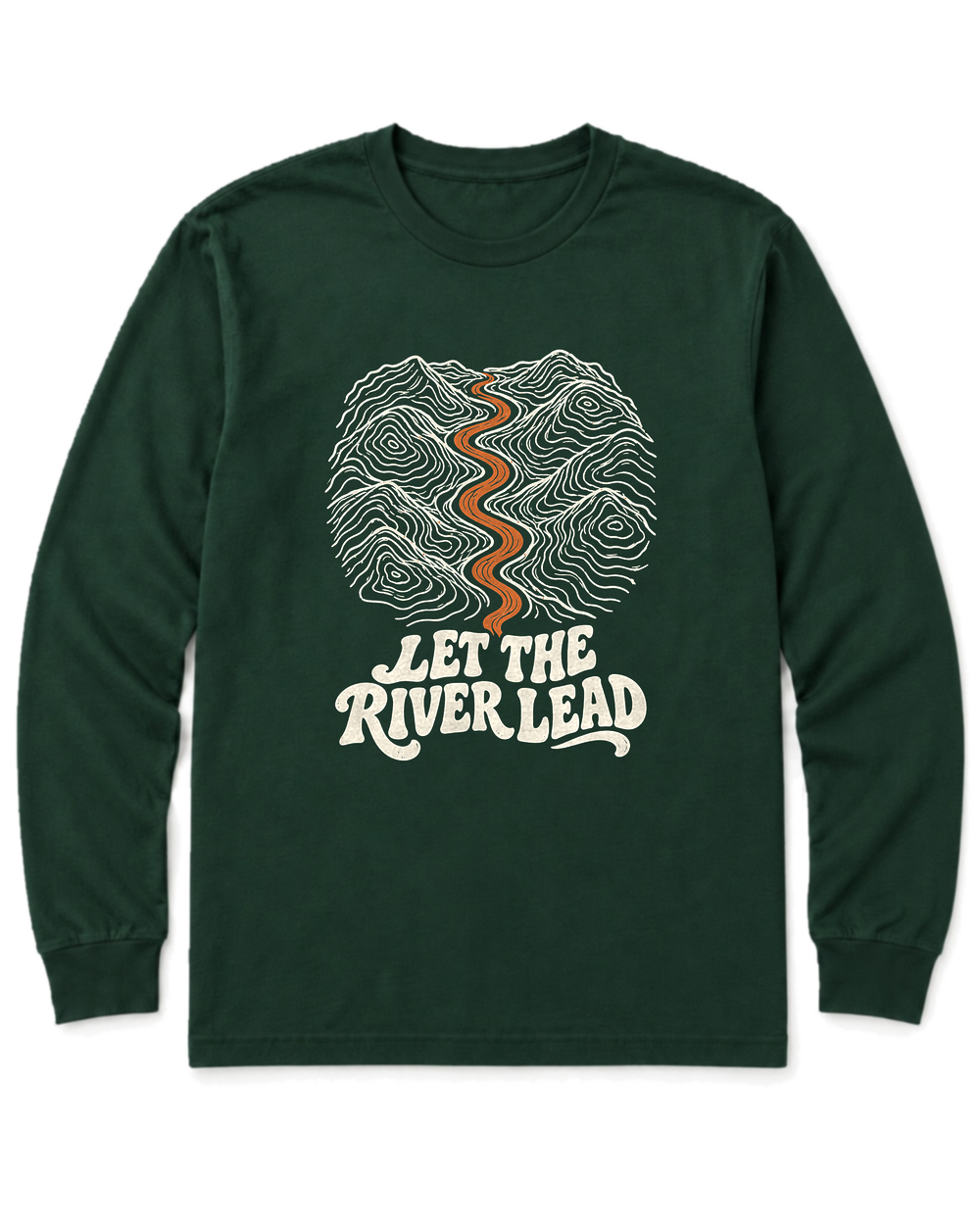 Let the River Lead Long Sleeve Shirt - Forest Green